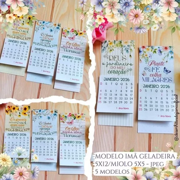 Calendários Cristãos Florais (Desenhitos da Jana) - Imagem 4