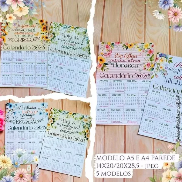Calendários Cristãos Florais (Desenhitos da Jana) - Imagem 2