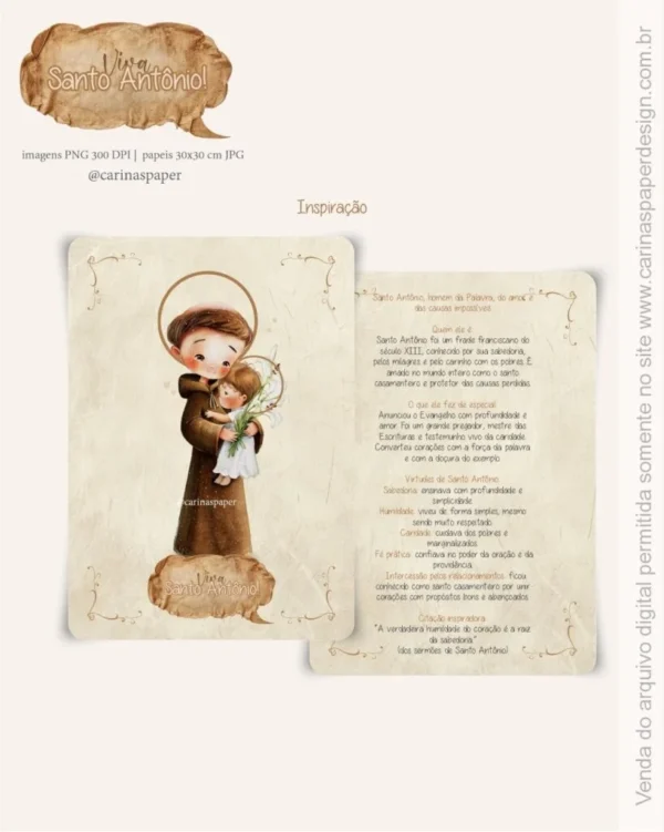Kit Digital Ilustrações Viva Santo Antônio – Toninho (Carinas Paper) - Imagem 5