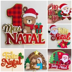 Pacote Topos de Natal 2025 (Toppers de Luxo)