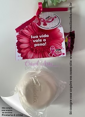 Porta bombom ou sabonete outubro rosa - Crisol