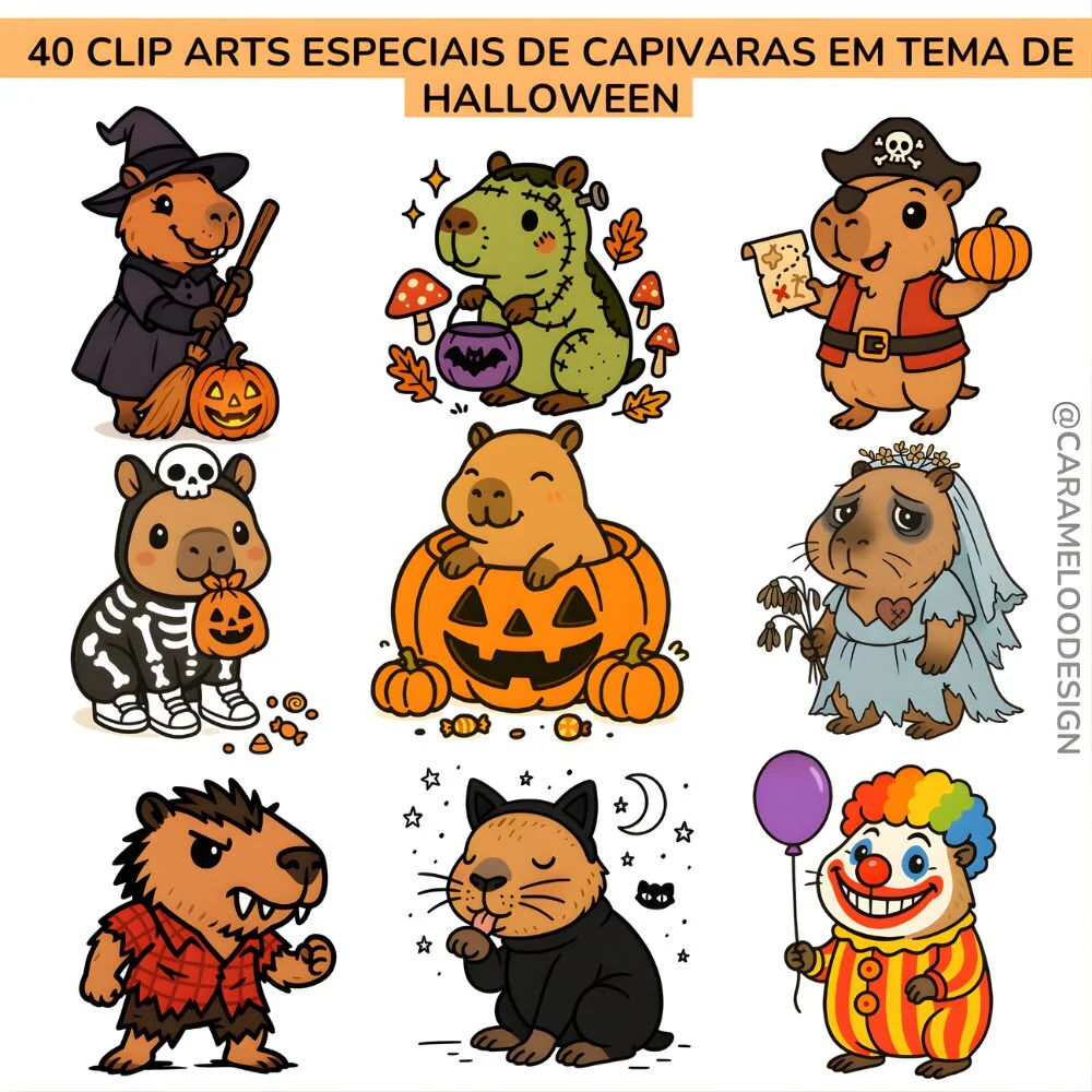 Capivaras Hallloween – Kit Digital - Imagem 2