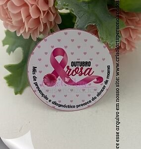 Tag redonda outubro rosa - Crisol