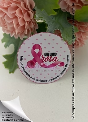 Tag redonda outubro rosa - Crisol