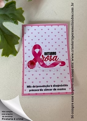 Tag retangular outubro rosa - Crisol