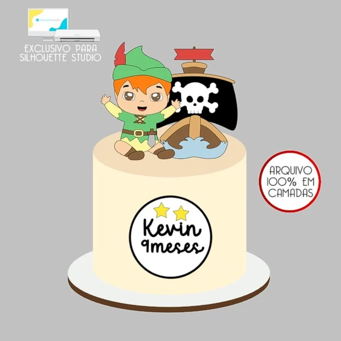 Arquivo Topo de Bolo Peter Pan Baby