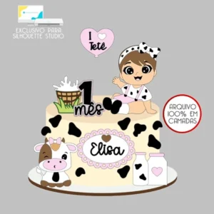 Arquivo Topo de Bolo Vaquinha Eu Amo Tetê Menina