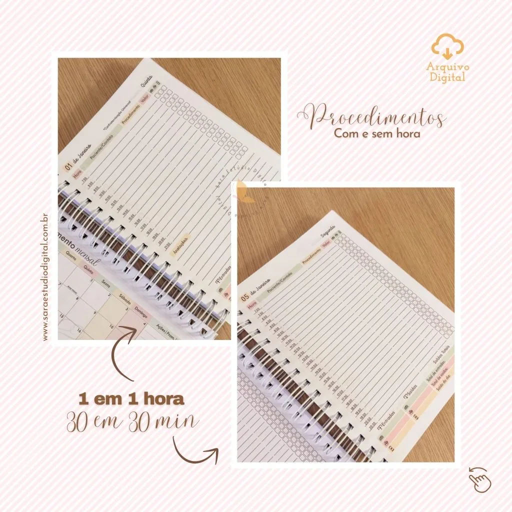 Agendamentos Procedimentos/Pacientes 2026 – 8 cores (Sara Estúdio) - Imagem 12