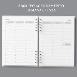 Arquivo Digital Agenda Agendamento Semanal 2026 Neutro - Bicho Papel