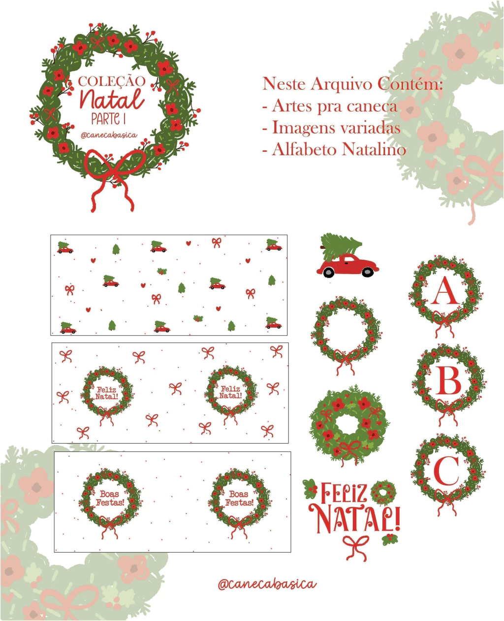 Arquivo Sublimação Natal Parte 1 - caneca básica