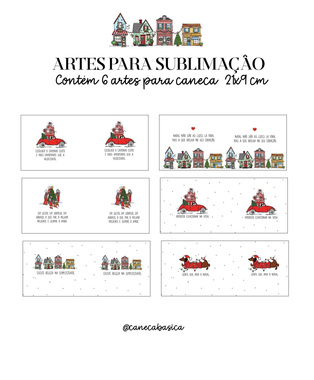 Arquivo para Sublimação Natal parte 2 - CANECA BÁSICA