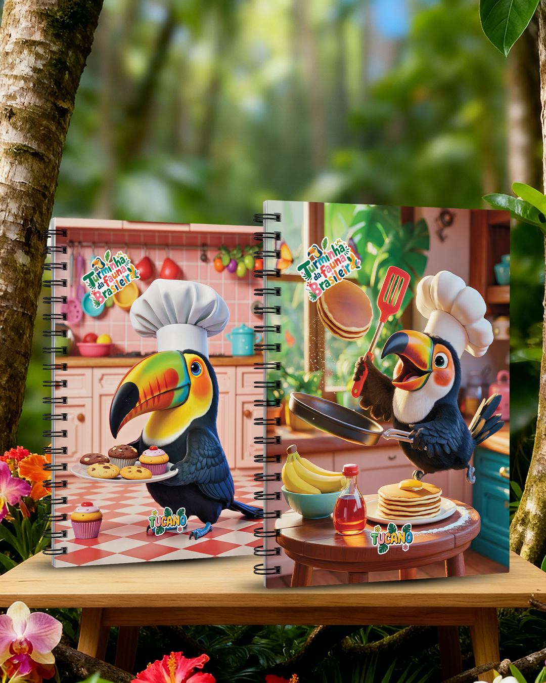 Coleção Caderno e Livros de Colorir Turminha da Fauna Brasileira