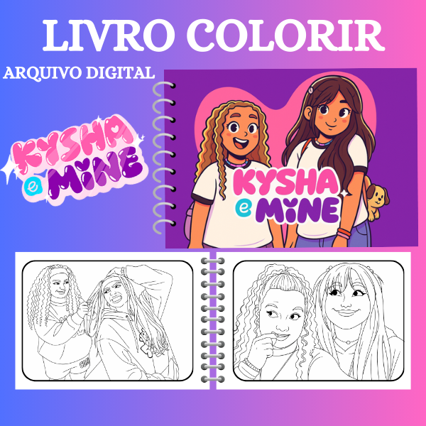 LIVRO COLORIR KYSHA E MINE – Arquivo digital - Imagem 4