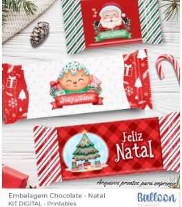 Kit Printables – Embalagens Chocolates Natal