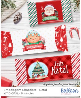 Kit Printables – Embalagens Chocolates Natal