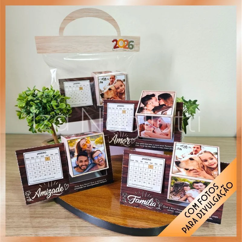 4 Porta fotos cubos com calendário -2026 (Iza) - Imagem 2