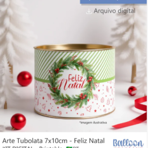 Arte Tubolata 7x10cm Feliz Natal
