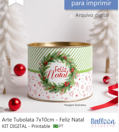 Arte Tubolata 7x10cm Feliz Natal