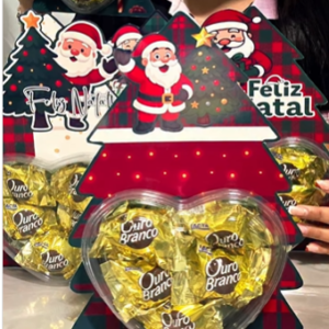 Cartão bombom no formato de árvore de Natal