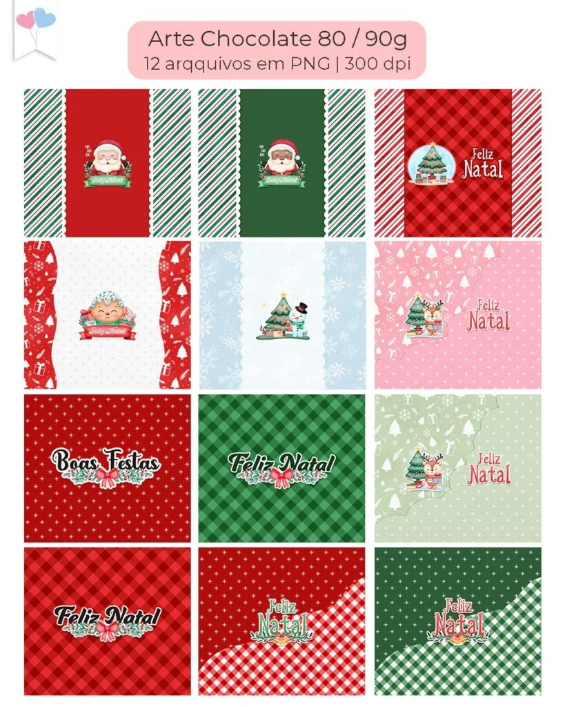 Kit Printables – Embalagens Chocolates Natal - Imagem 6