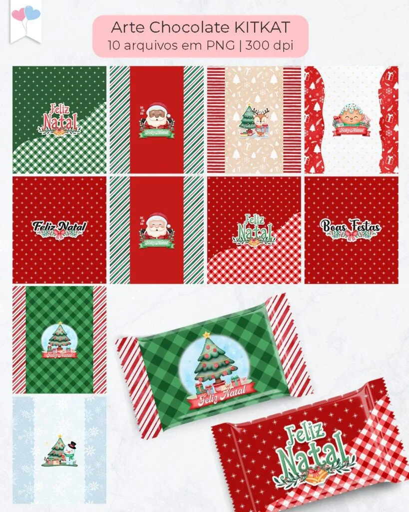 Kit Printables – Embalagens Chocolates Natal - Imagem 2
