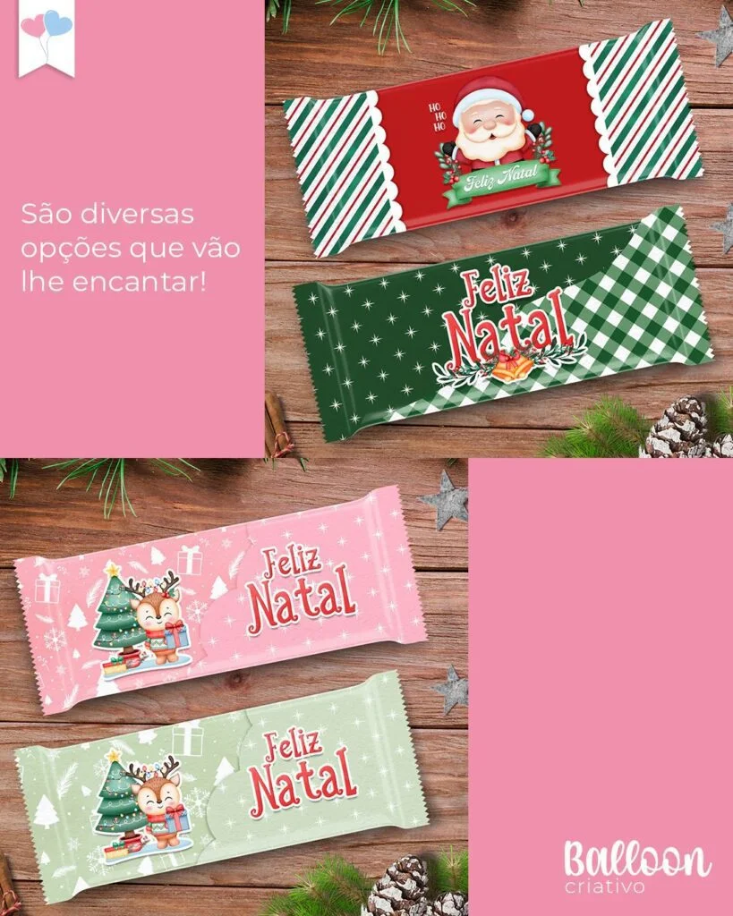 Kit Printables – Embalagens Chocolates Natal - Imagem 5