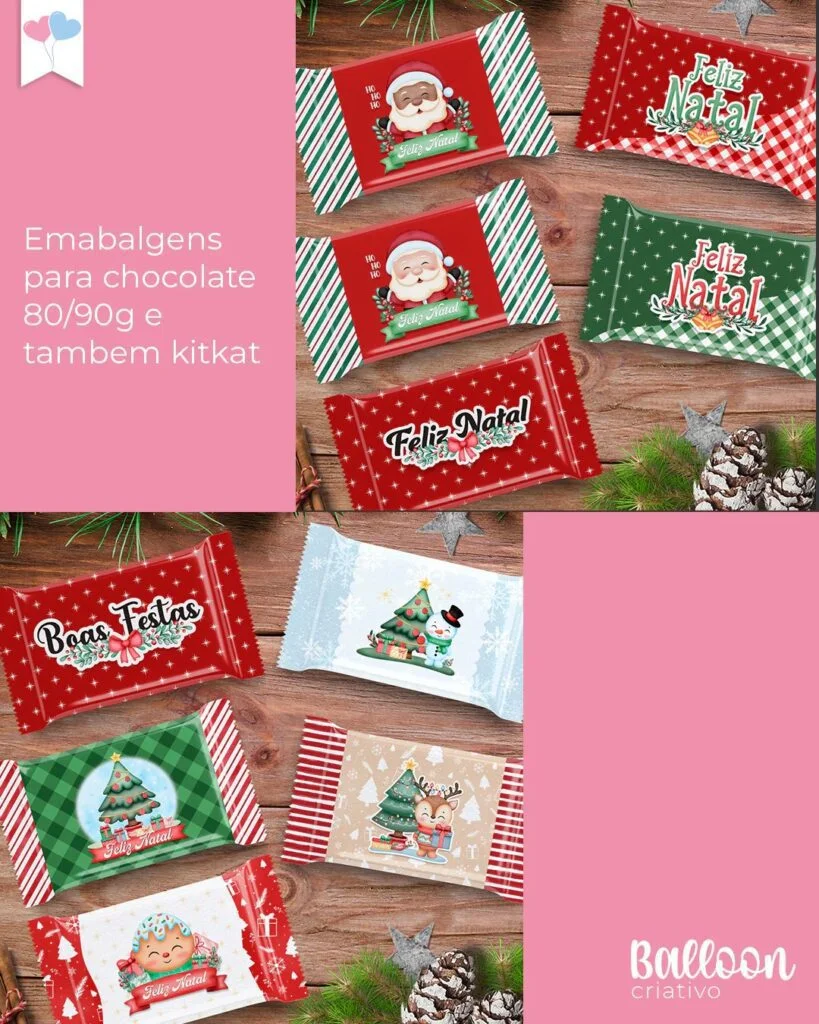 Kit Printables – Embalagens Chocolates Natal - Imagem 4