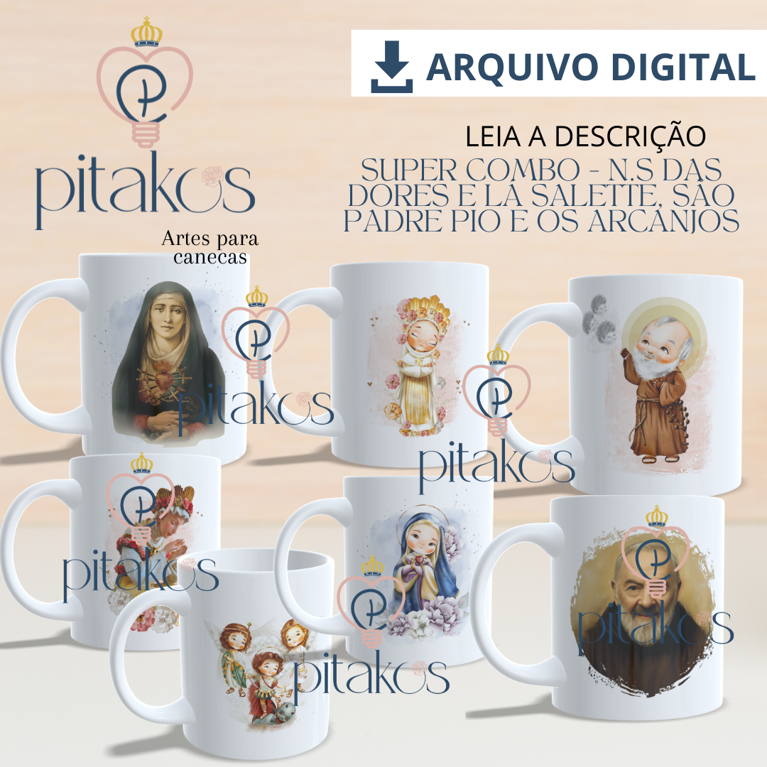SUPER COMBO – N.S DAS DORES, N.S DE LÁ SALETTE, SÃO PADRE PIO E ARCANJOS - Imagem 2