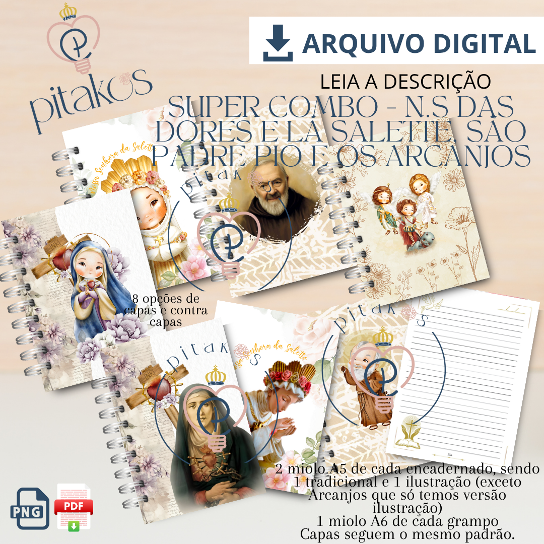 SUPER COMBO – N.S DAS DORES, N.S DE LÁ SALETTE, SÃO PADRE PIO E ARCANJOS
