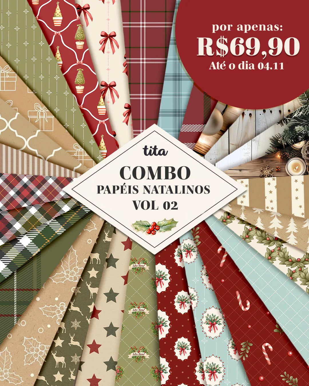 Natal de Luz 2025 – Combo Papéis 02 - Tita