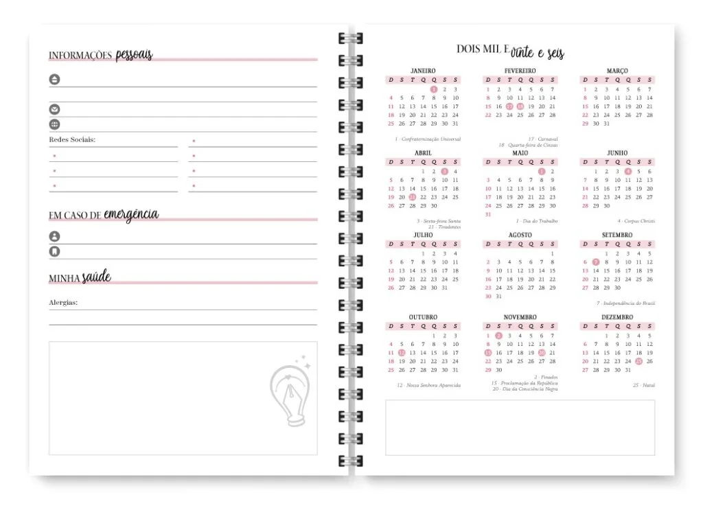 Miolo Agenda 2026 Neutra (Trilha de Papel) - Imagem 5