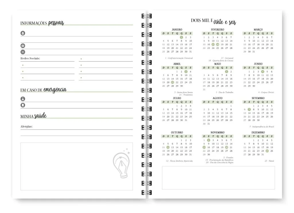 Miolo Agenda 2026 Neutra (Trilha de Papel) - Imagem 8