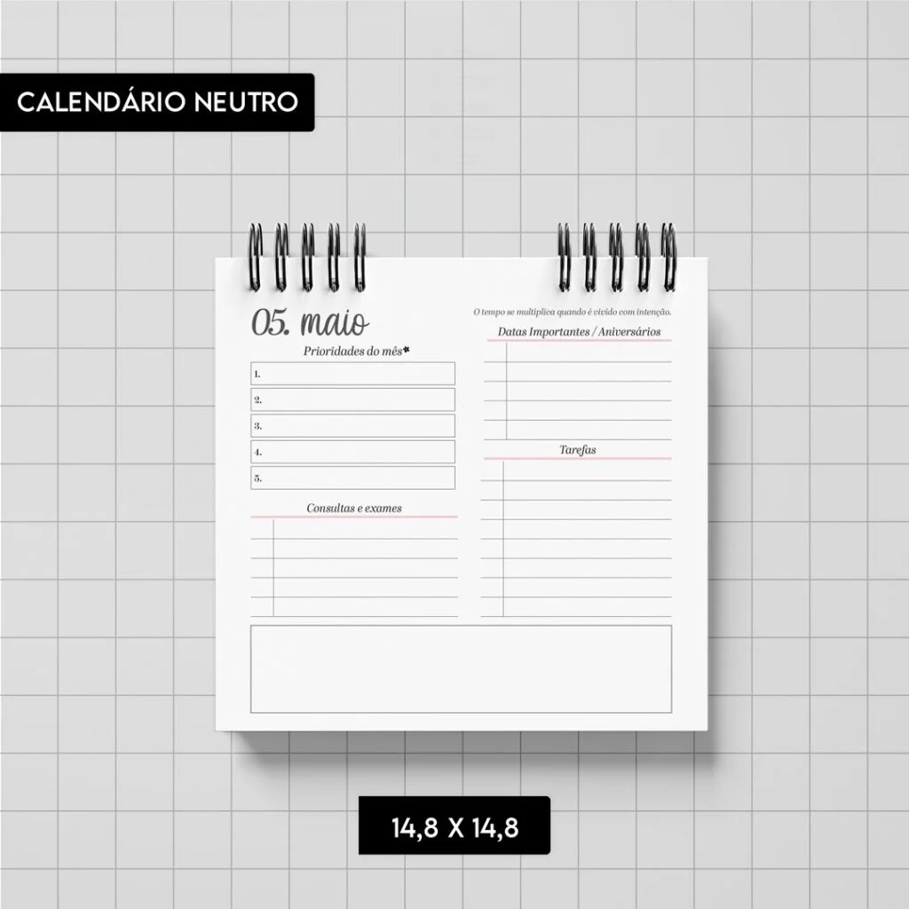 Calendário Neutro 2026 (Trilha de Papel) - Imagem 5