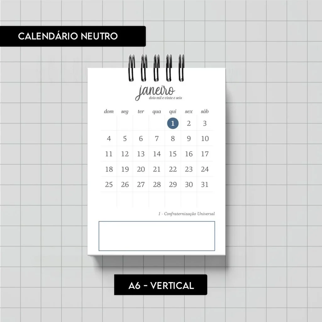 Calendário Neutro 2026 (Trilha de Papel) - Imagem 7