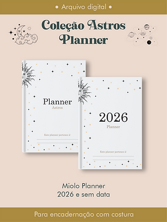 Miolo Planner Coleção Astros Costura