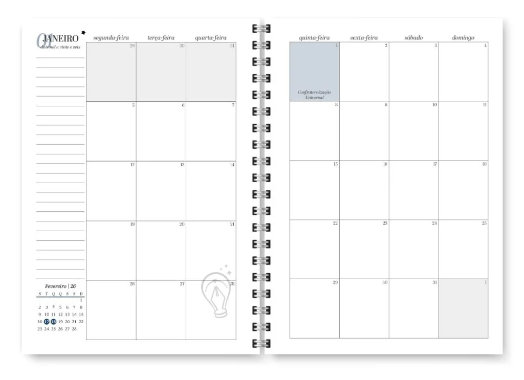 Miolo Planner Neutro 2026 (Trilha de Papel) - Imagem 9