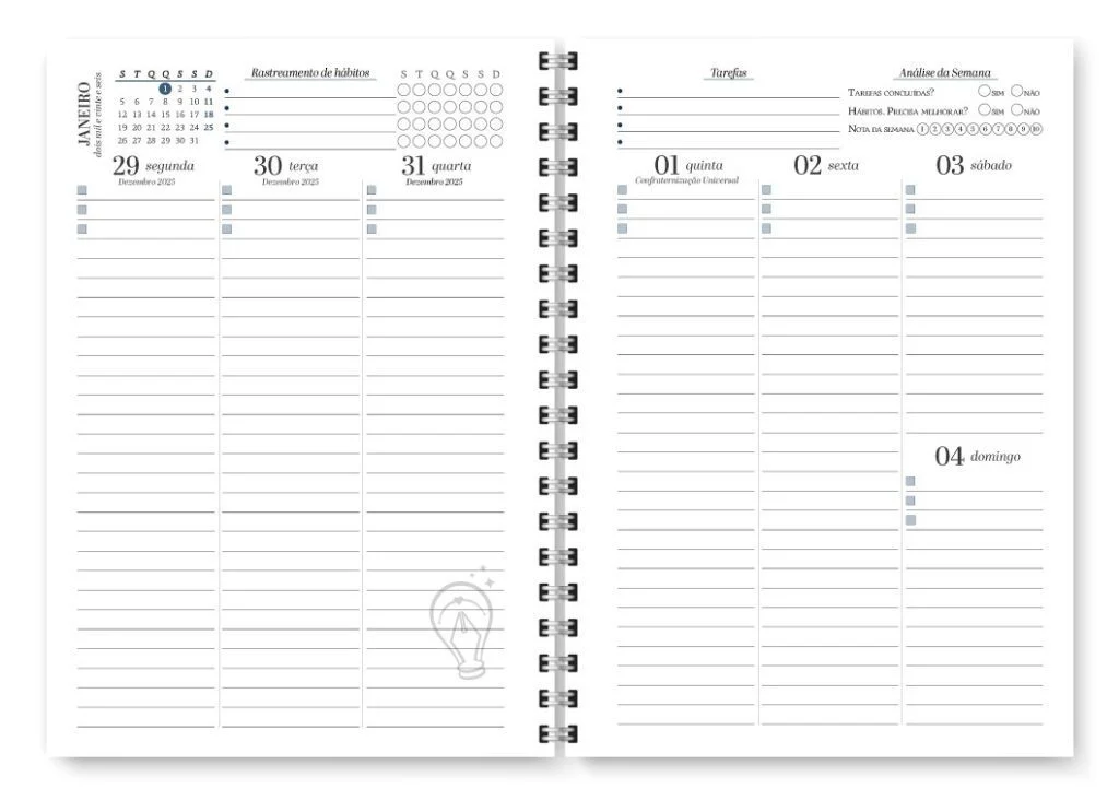 Miolo Planner Neutro 2026 (Trilha de Papel) - Imagem 8