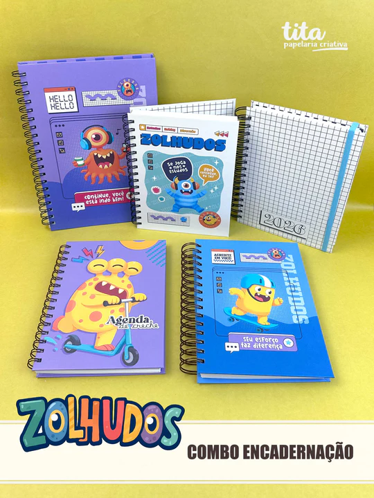Escolar 2026 – Combão Encadernação Menina e Menino - tita - Imagem 3