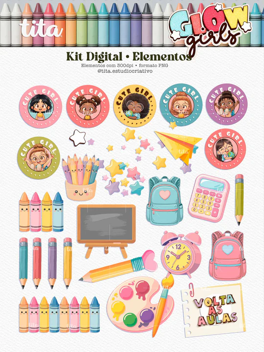 Escolar 2026 – Combão Ilustrações Menina e Menino - Imagem 9