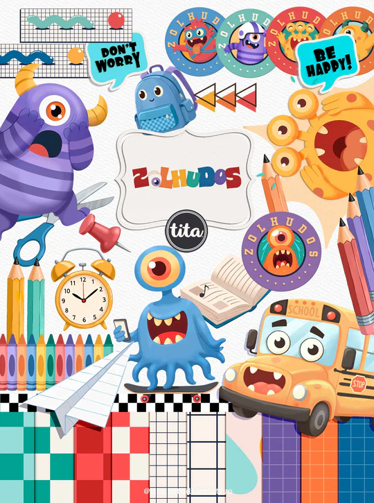 Escolar 2026 – Combão Ilustrações Menina e Menino - Imagem 13