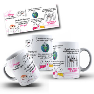 Arte caneca AMIGA EU TAVA PENSANDO AQUI SE ALGUÉM