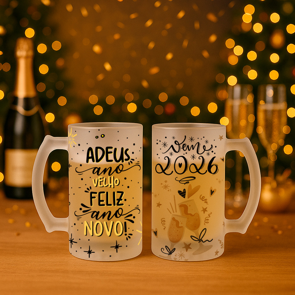 Arte Caneca Ano Novo Chopp, Jateada, Alumínio - Imagem 10