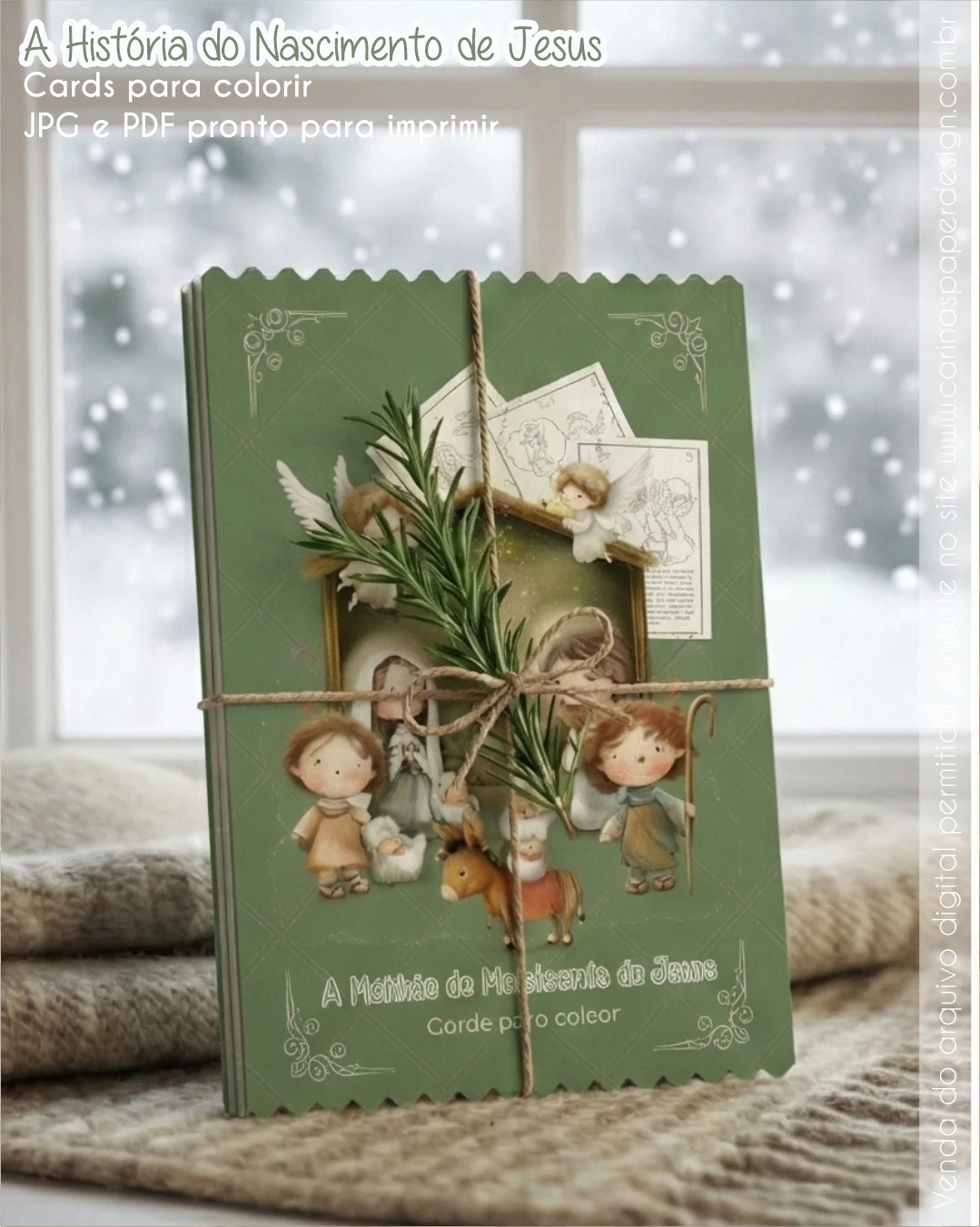 Kit Pronto para Imprimir: Cards A6 A história do Nascimento de Jesus - Imagem 13