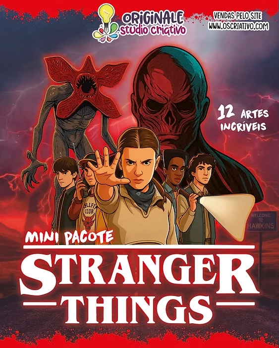 Mini Pack Stranger Things - 12 artes para caneca