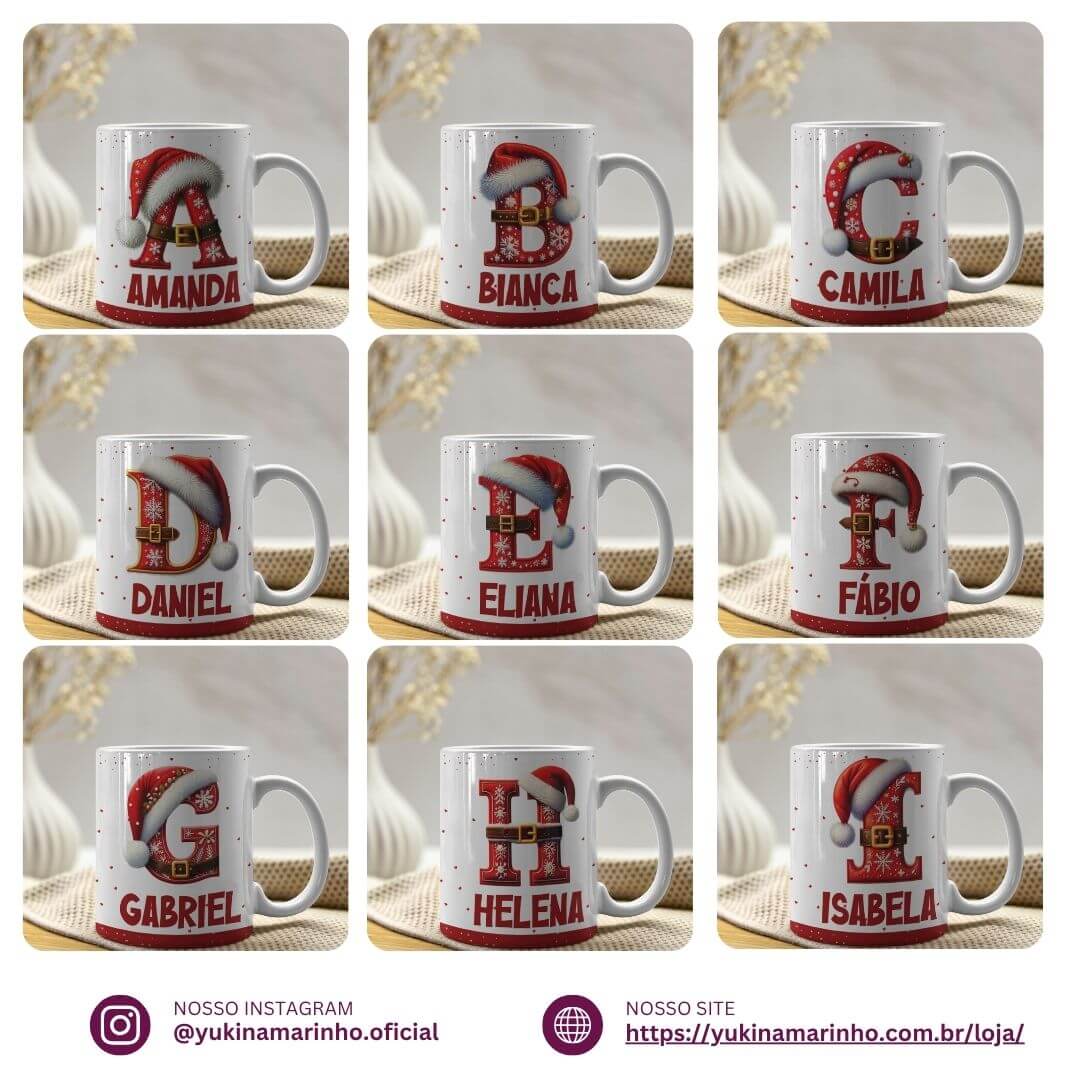 V49 – Arte Caneca Alfabeto Natalino - Imagem 3