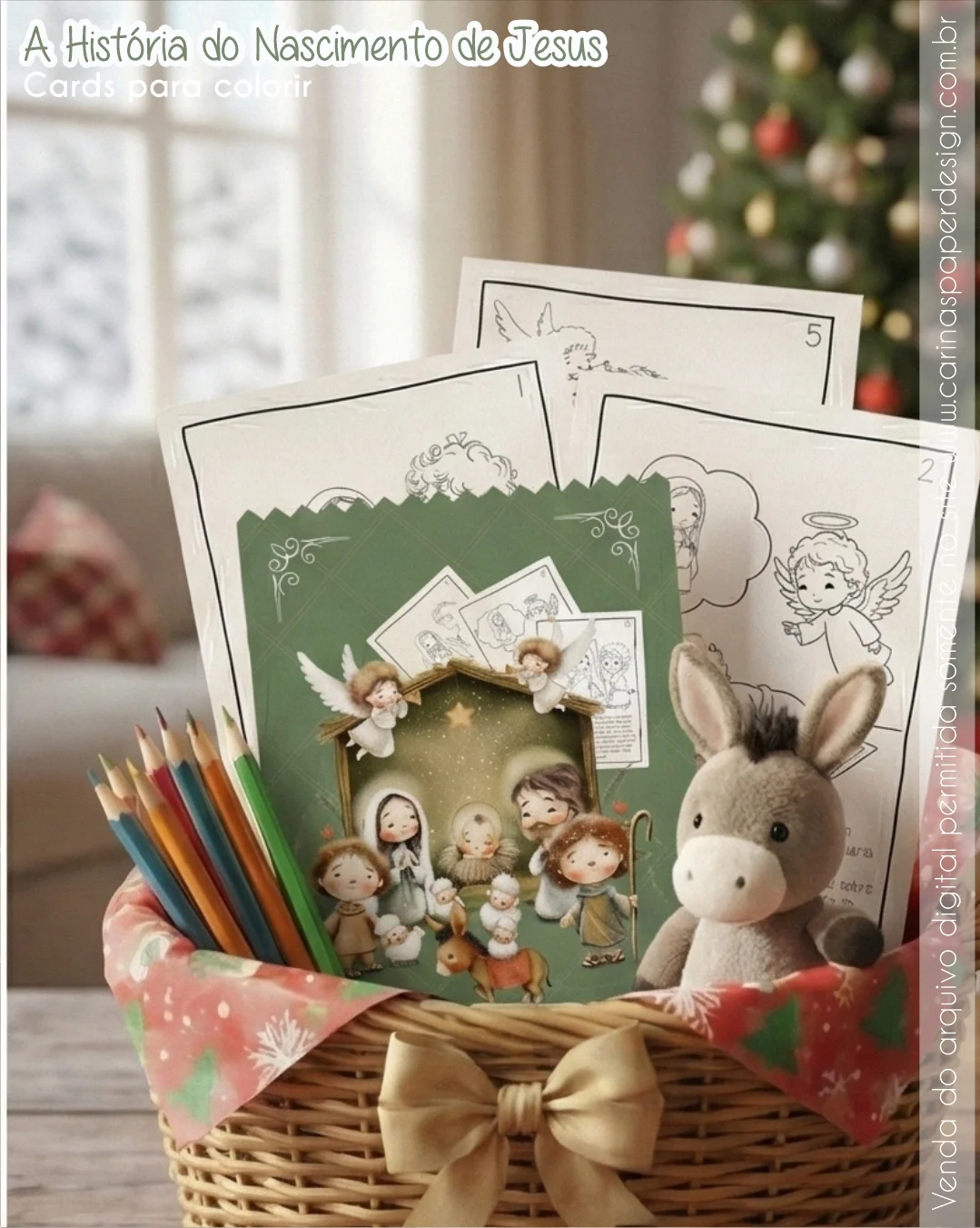 Kit Pronto para Imprimir: Cards A6 A história do Nascimento de Jesus - Imagem 11