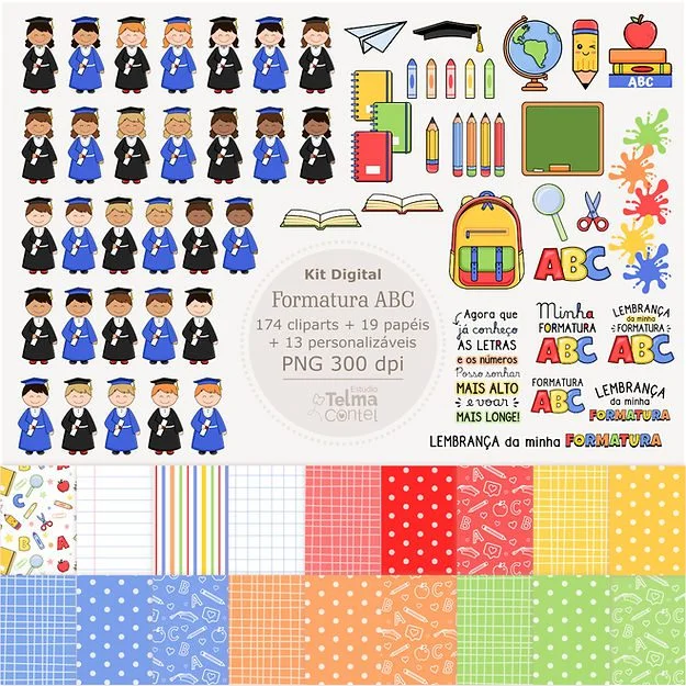 Formatura ABC – Inclusos fundos e cliparts - Imagem 14