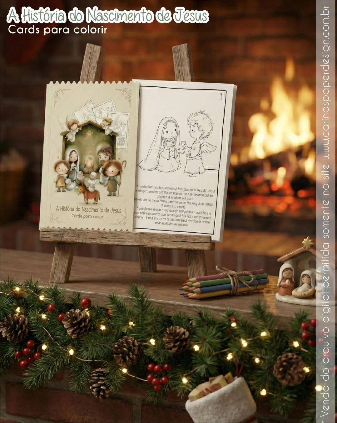 Kit Pronto para Imprimir: Cards A6 A história do Nascimento de Jesus - Imagem 10