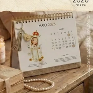 PDF Calendário de mesa Santinhos A5 horizontal 2026 + 12 Capas (Carinas)