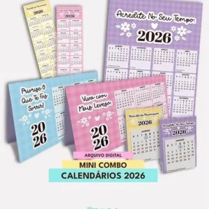 MINI COMBO Calendários Fofo 2026 (Mascute)